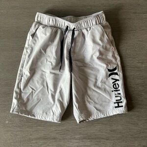 Hurley Light Gray Shorts with Black Logo